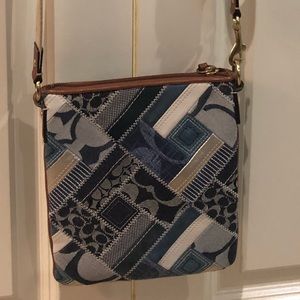 Coach crossbody denim handbag